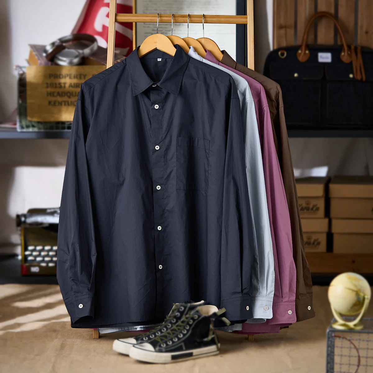 Cleanfit　四色展開コットン長袖ワークシャツ - Image 6