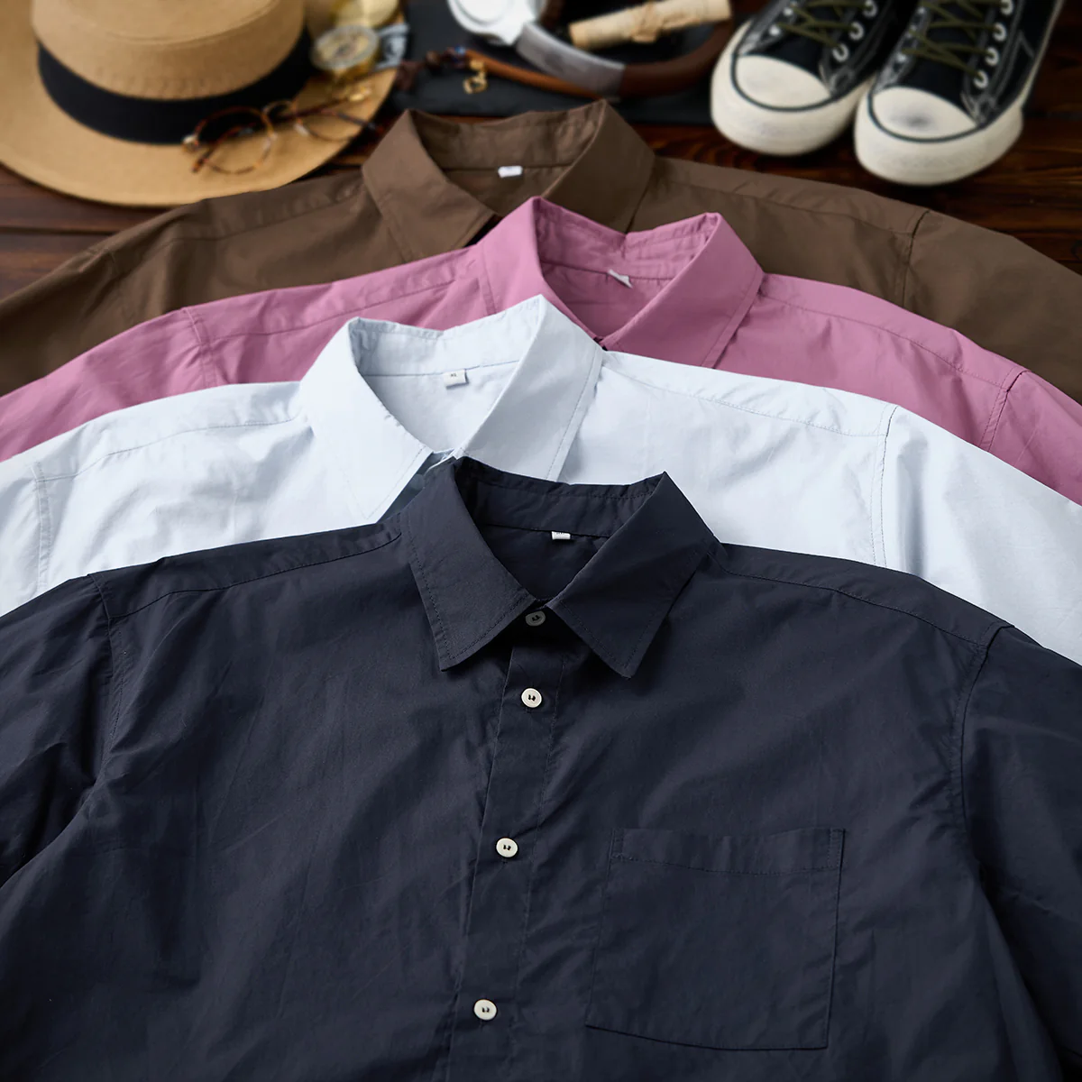 Cleanfit　四色展開コットン長袖ワークシャツ - Image 7
