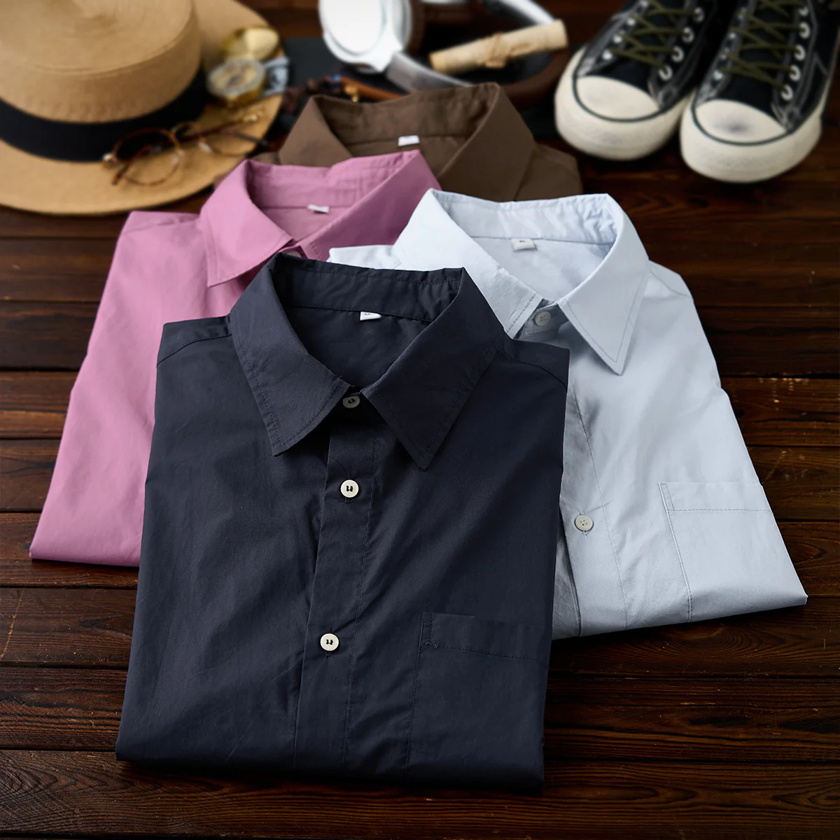 Cleanfit　四色展開コットン長袖ワークシャツ - Image 8