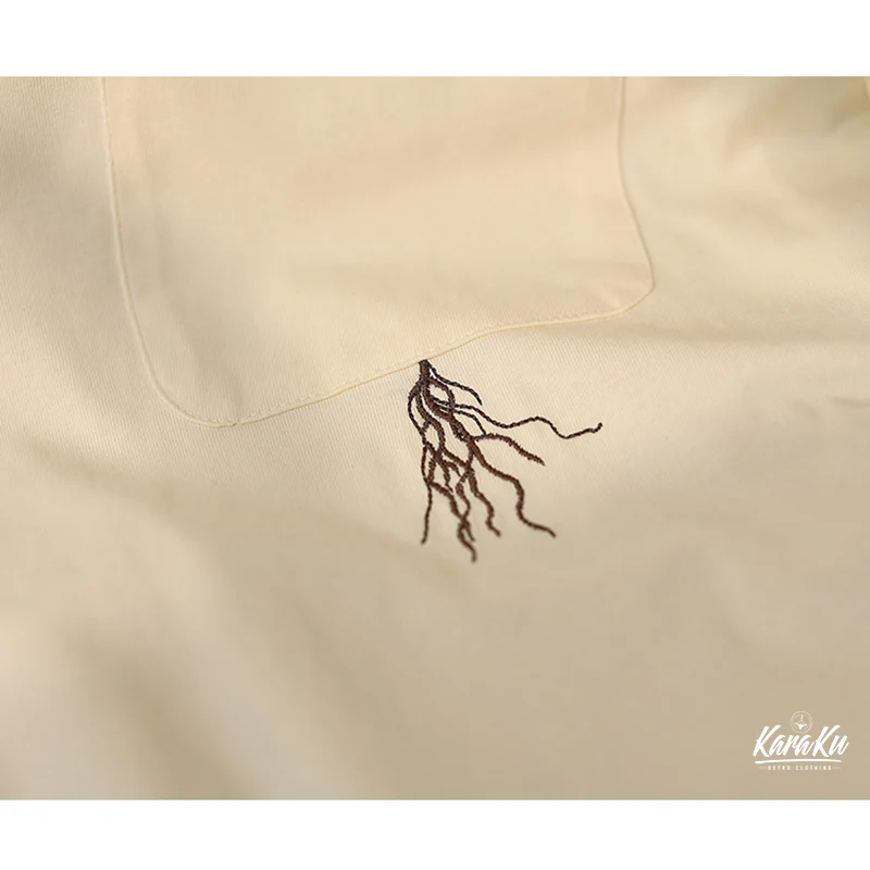 「木はポケットの中で育つ」サガラ刺繍コットンTee - Image 20