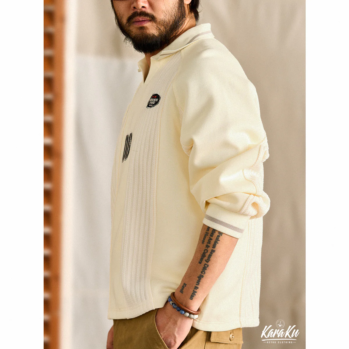 Cityboy 刺繍ワッペン付きニット織り切替ラグランプルオーバースウェット - Image 10