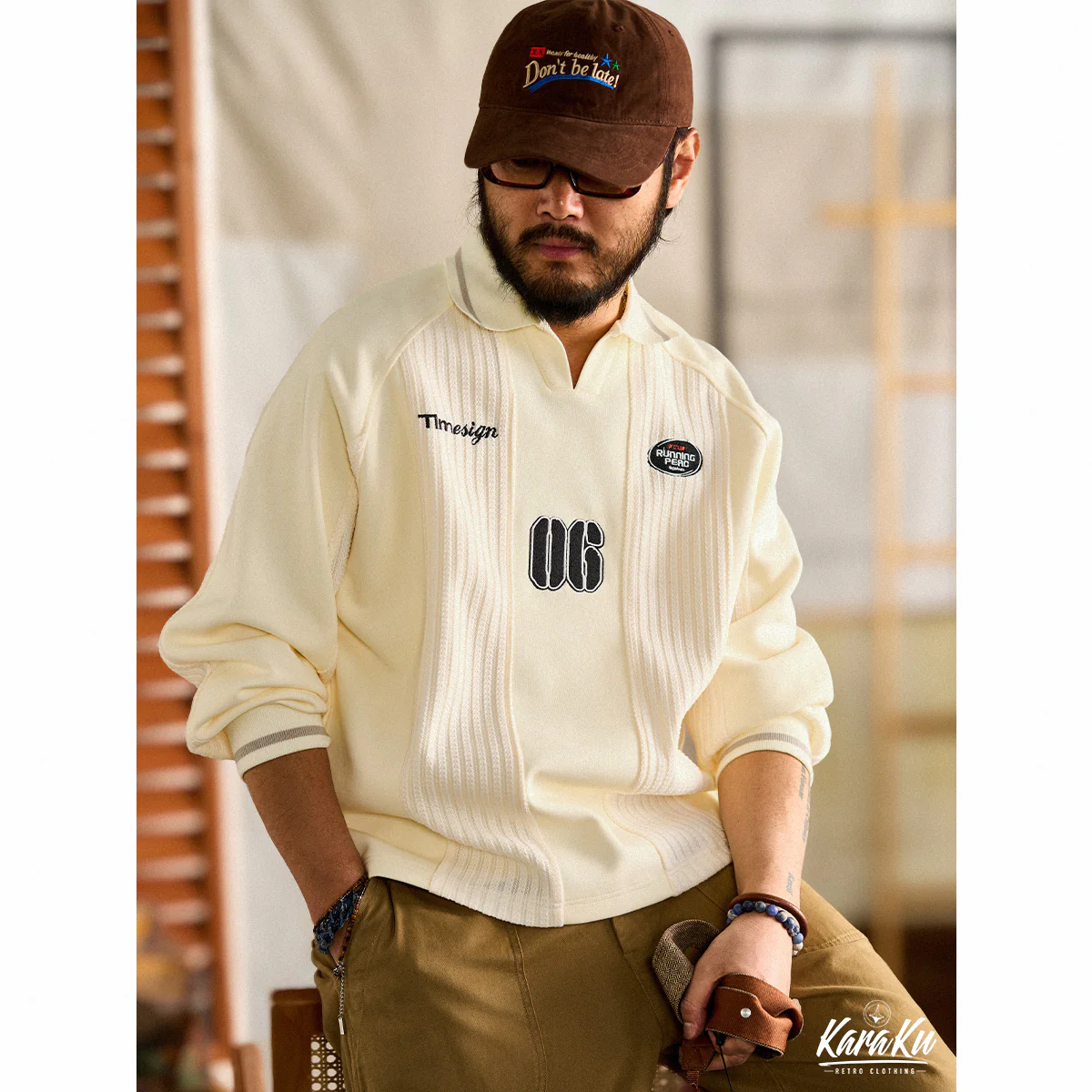 Cityboy 刺繍ワッペン付きニット織り切替ラグランプルオーバースウェット - Image 7