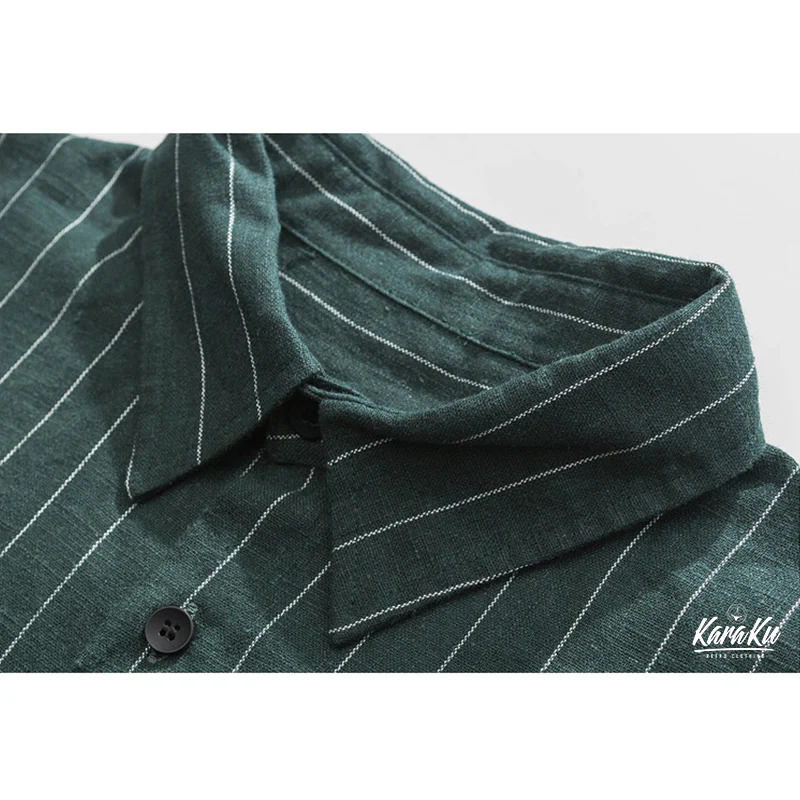 Business&Casual　シングルストライプ綿麻シャツ - Image 10
