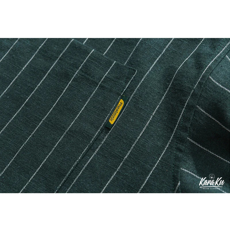 Business&Casual　シングルストライプ綿麻シャツ - Image 12