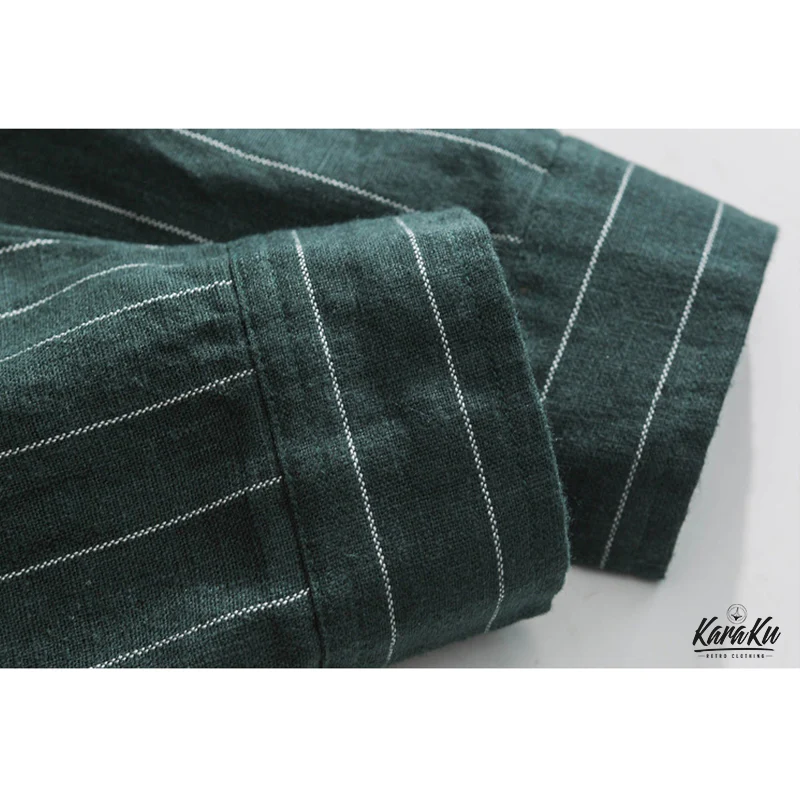 Business&Casual　シングルストライプ綿麻シャツ - Image 13