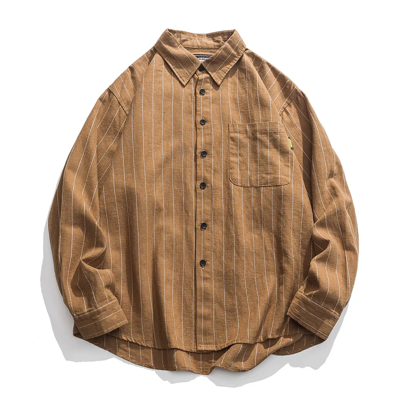 Business&Casual　シングルストライプ綿麻シャツ - Image 2