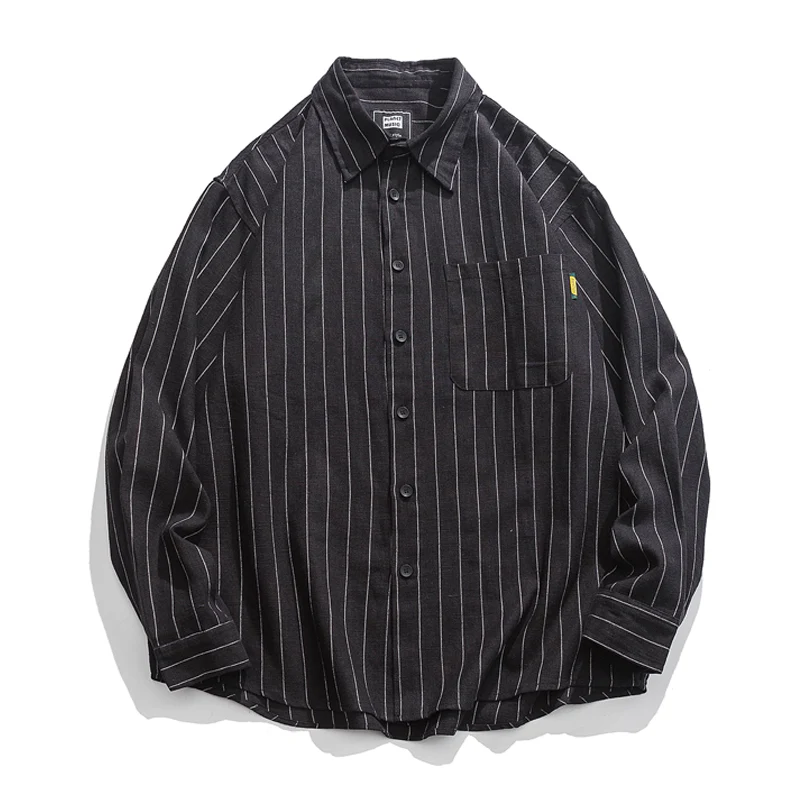 Business&Casual　シングルストライプ綿麻シャツ - Image 3