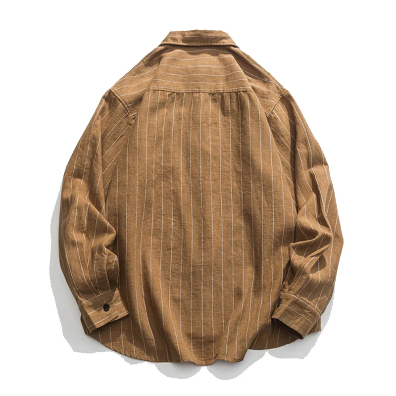 Business&Casual　シングルストライプ綿麻シャツ - Image 4