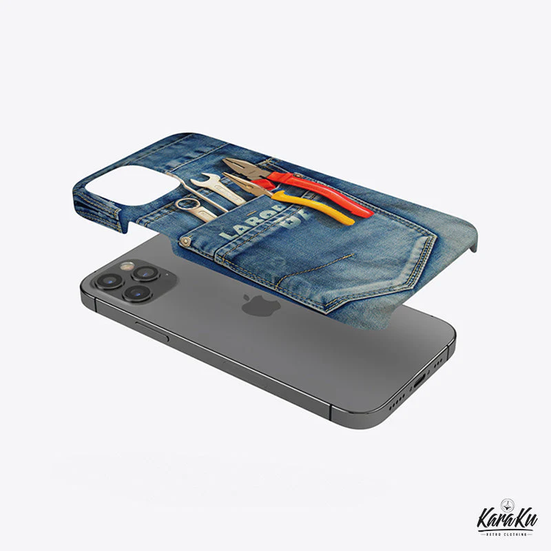 「デニムポケットに収まったツール」3d風プリントスマホケース - Image 4