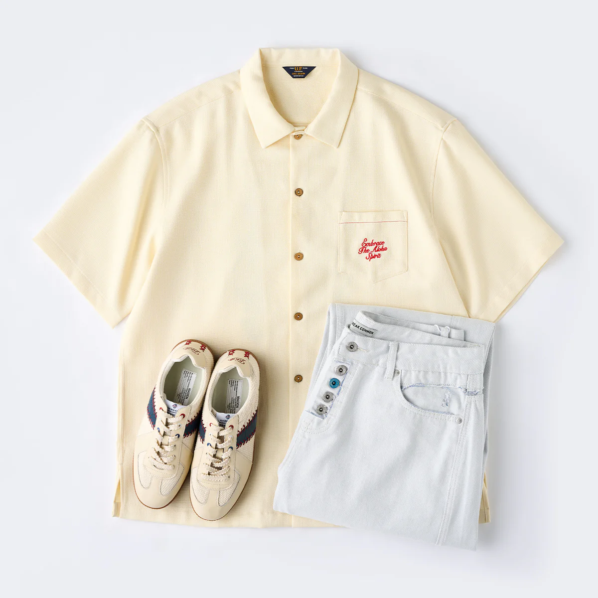 ダメージ＆フリンジ加工　配色ボタンフライホワイトデニムパンツ - Image 18