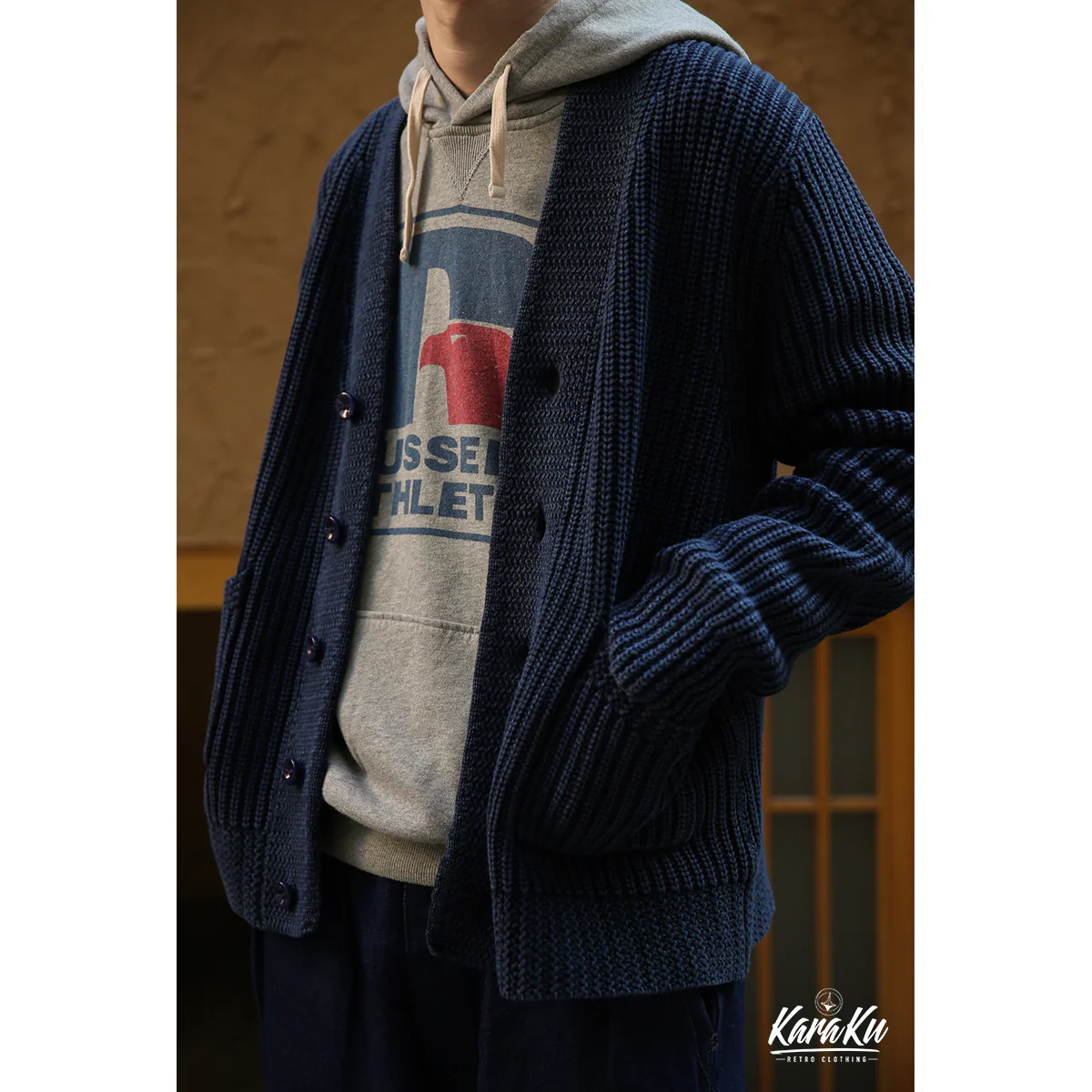 藍染め　コットンニットカーディガン - Image 6