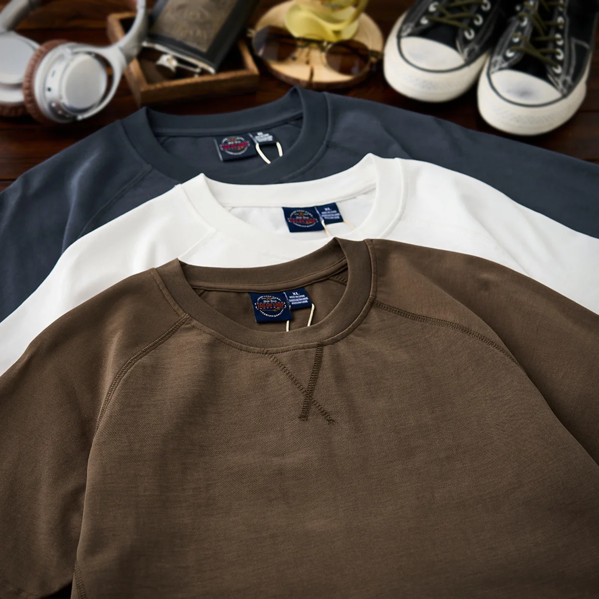 CLEANFIT Vガゼット入りラグランスリーブコットンTee - Image 7