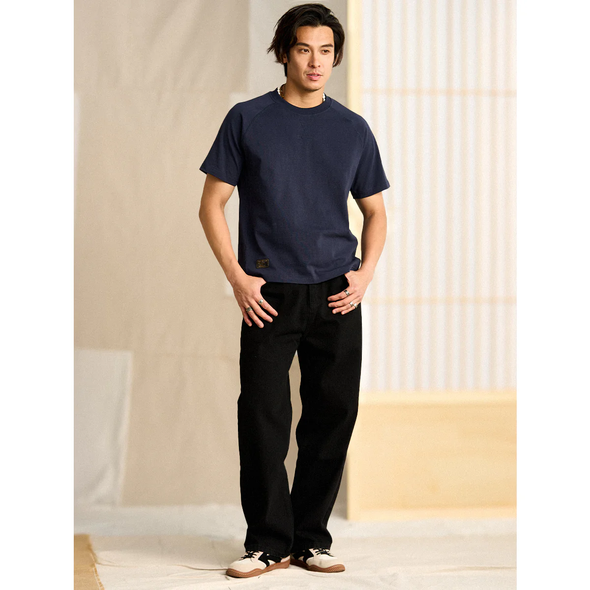 CLEANFIT Vガゼット入りラグランスリーブコットンTee - Image 8