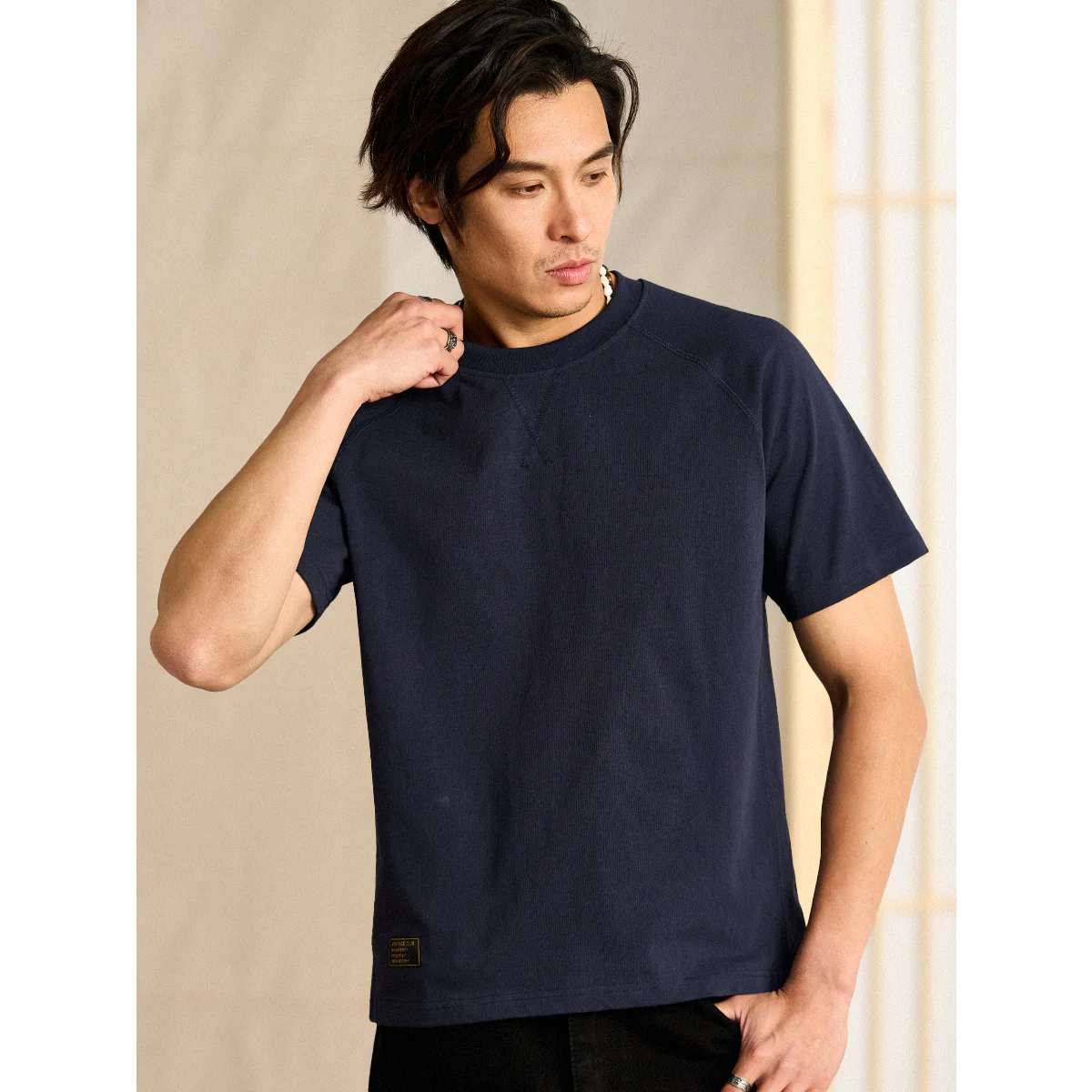 CLEANFIT Vガゼット入りラグランスリーブコットンTee - Image 9