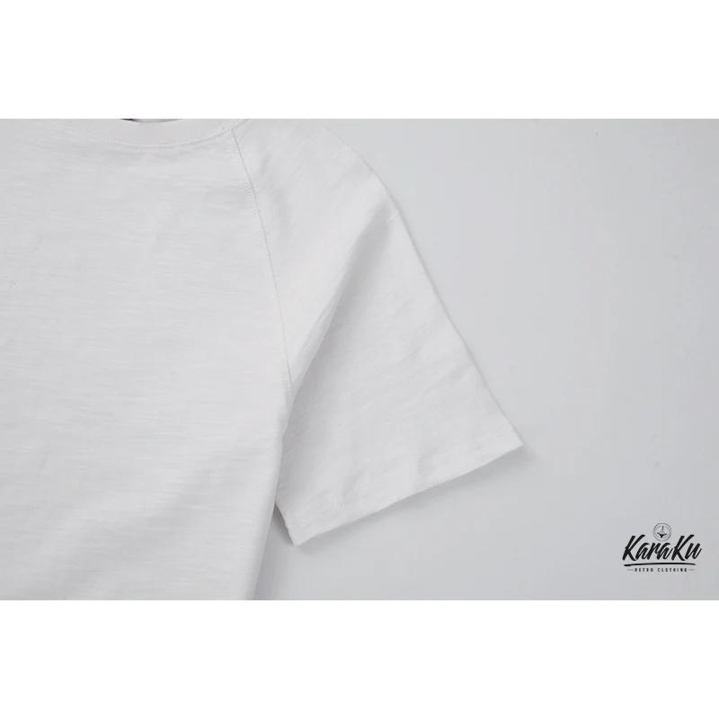 ワンポイント入り　230g スラブコットン無地ラグランスリーブtee - Image 11