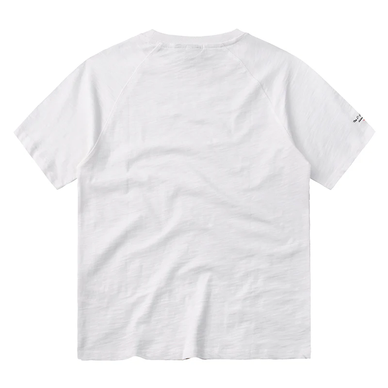 ワンポイント入り　230g スラブコットン無地ラグランスリーブtee - Image 5