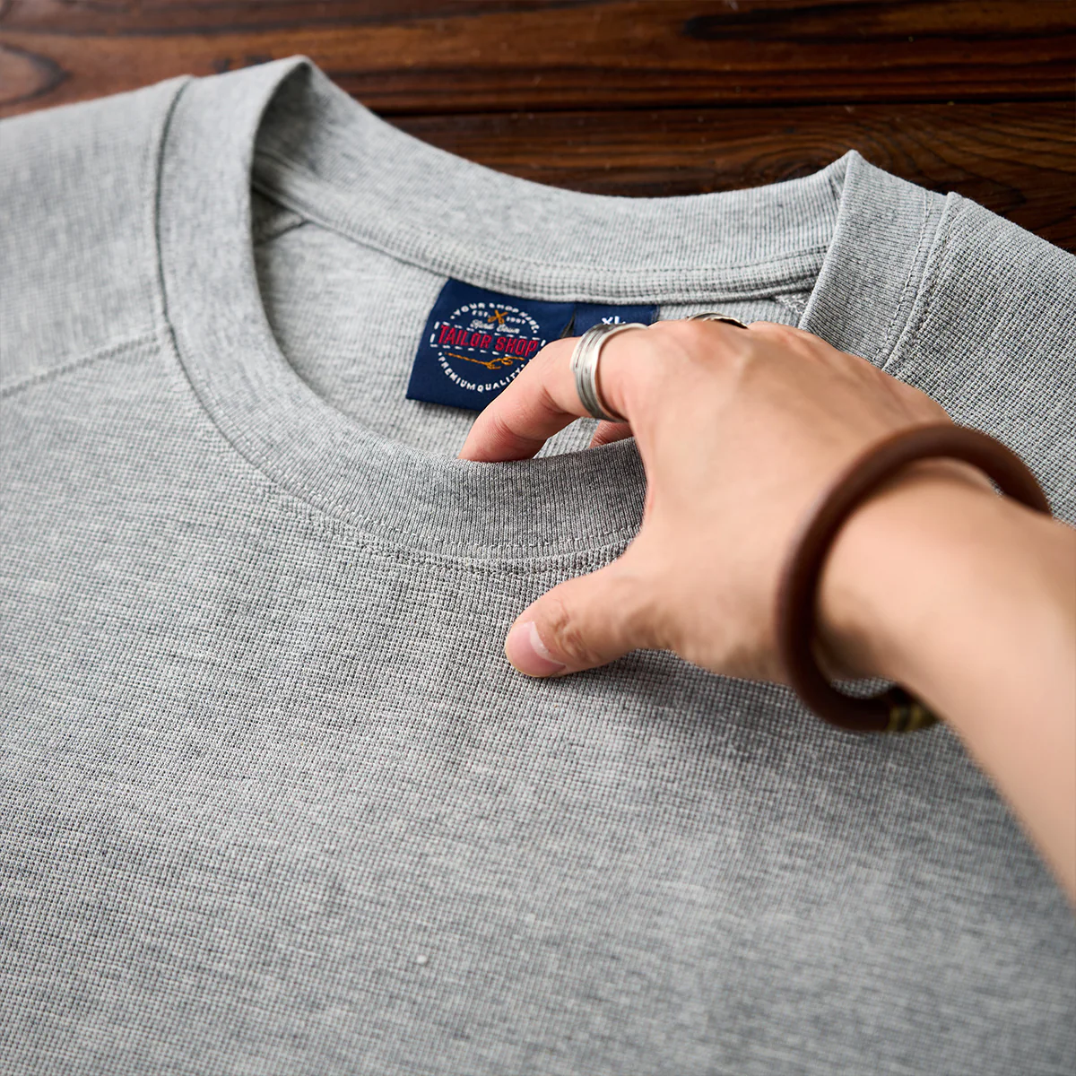 260gヘビーウェイト ワッフルラグランスリーブTシャツ - Image 12