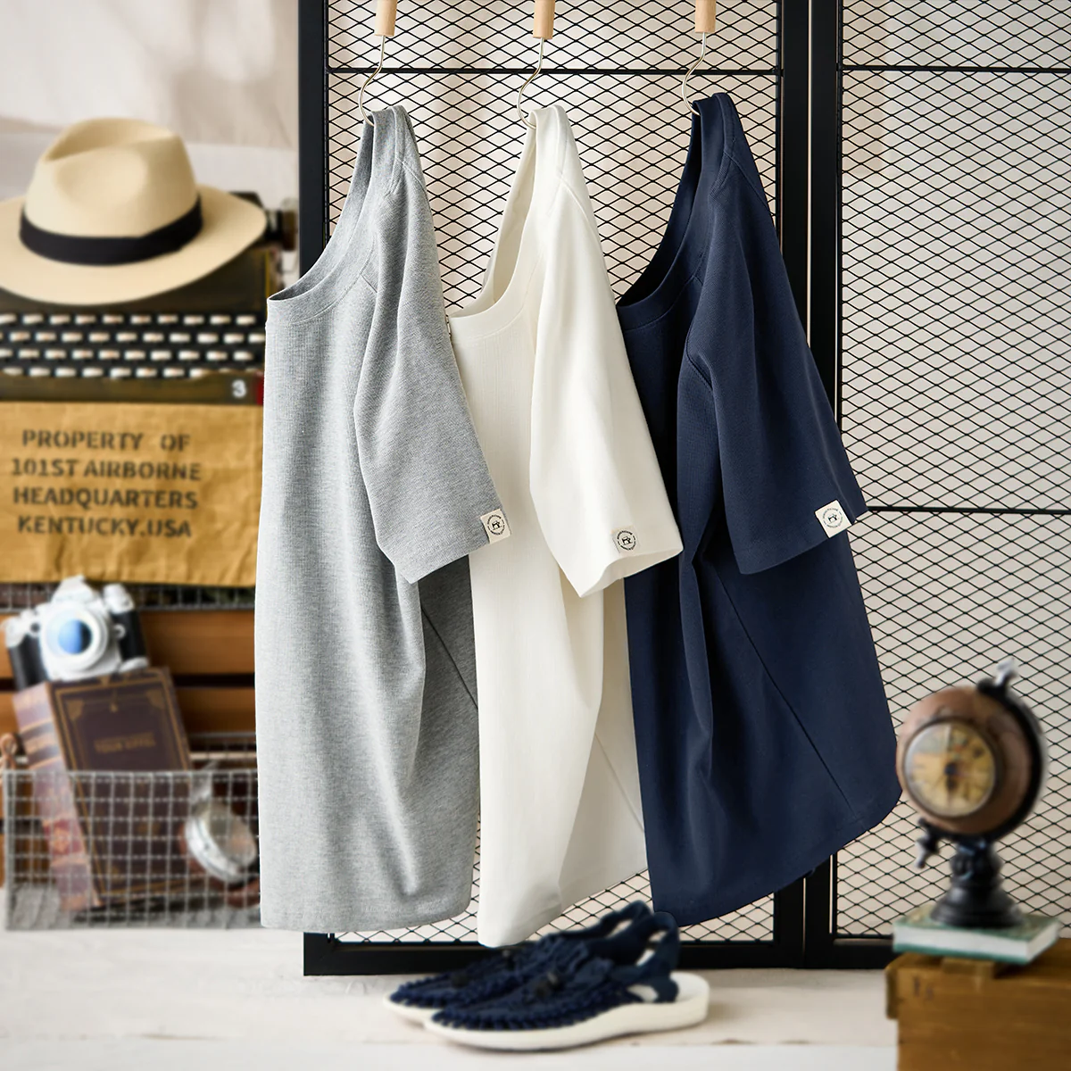 260gヘビーウェイト ワッフルラグランスリーブTシャツ - Image 5