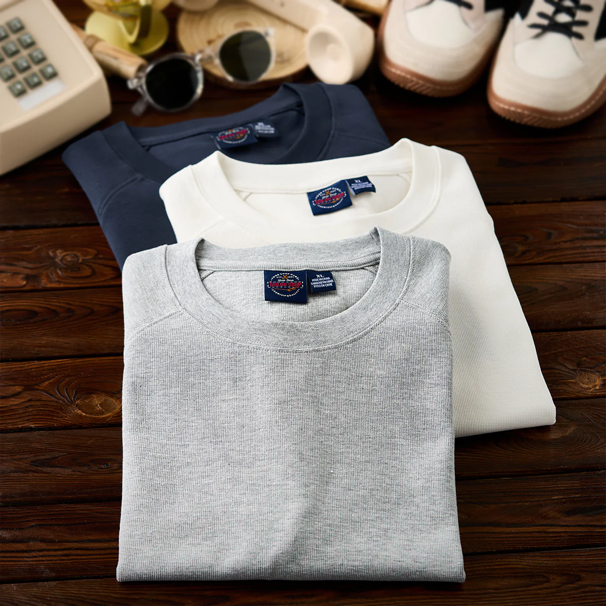 260gヘビーウェイト ワッフルラグランスリーブTシャツ - Image 7