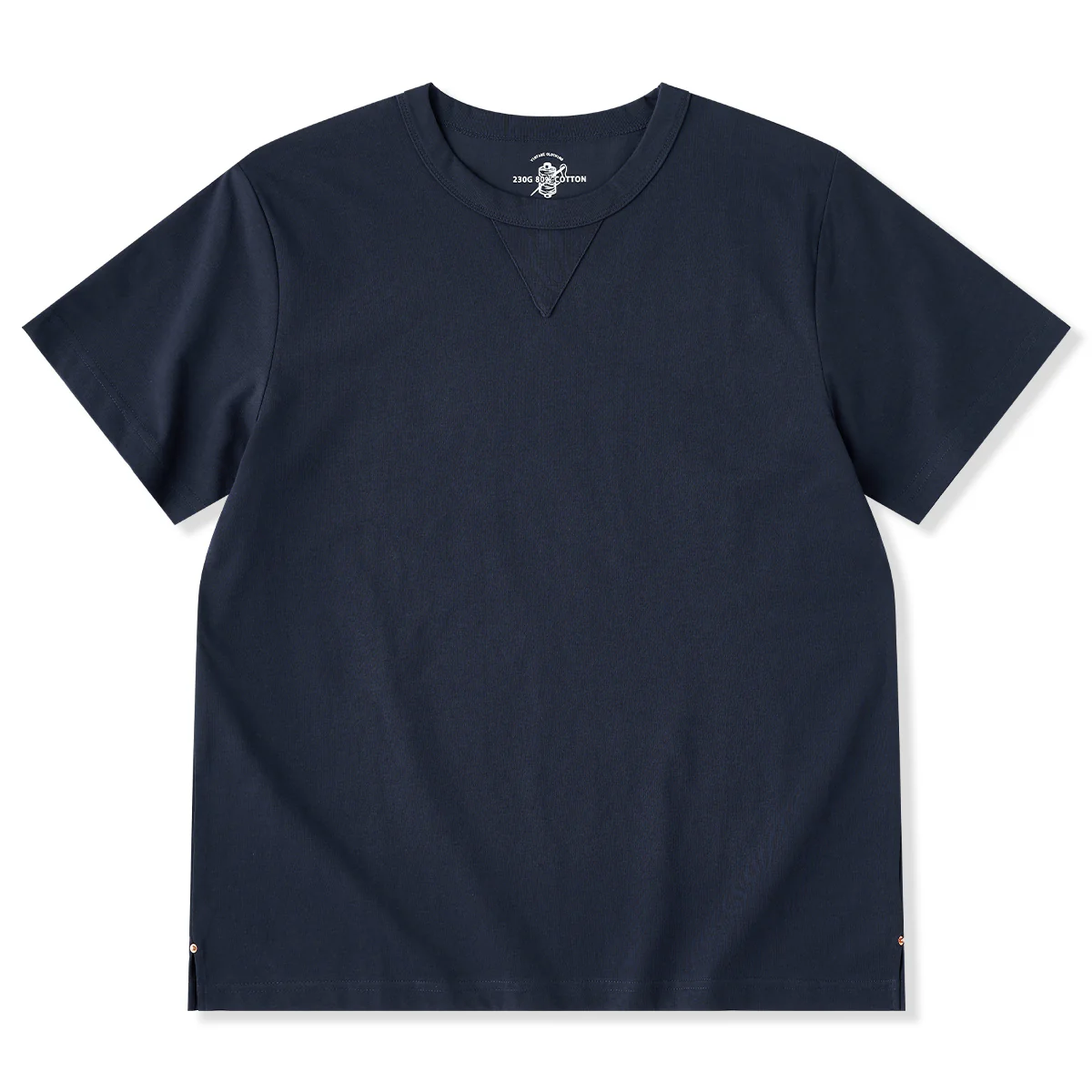 SORONA®涼感機能 海軍クルーネックコットン混紡Tee - Image 3