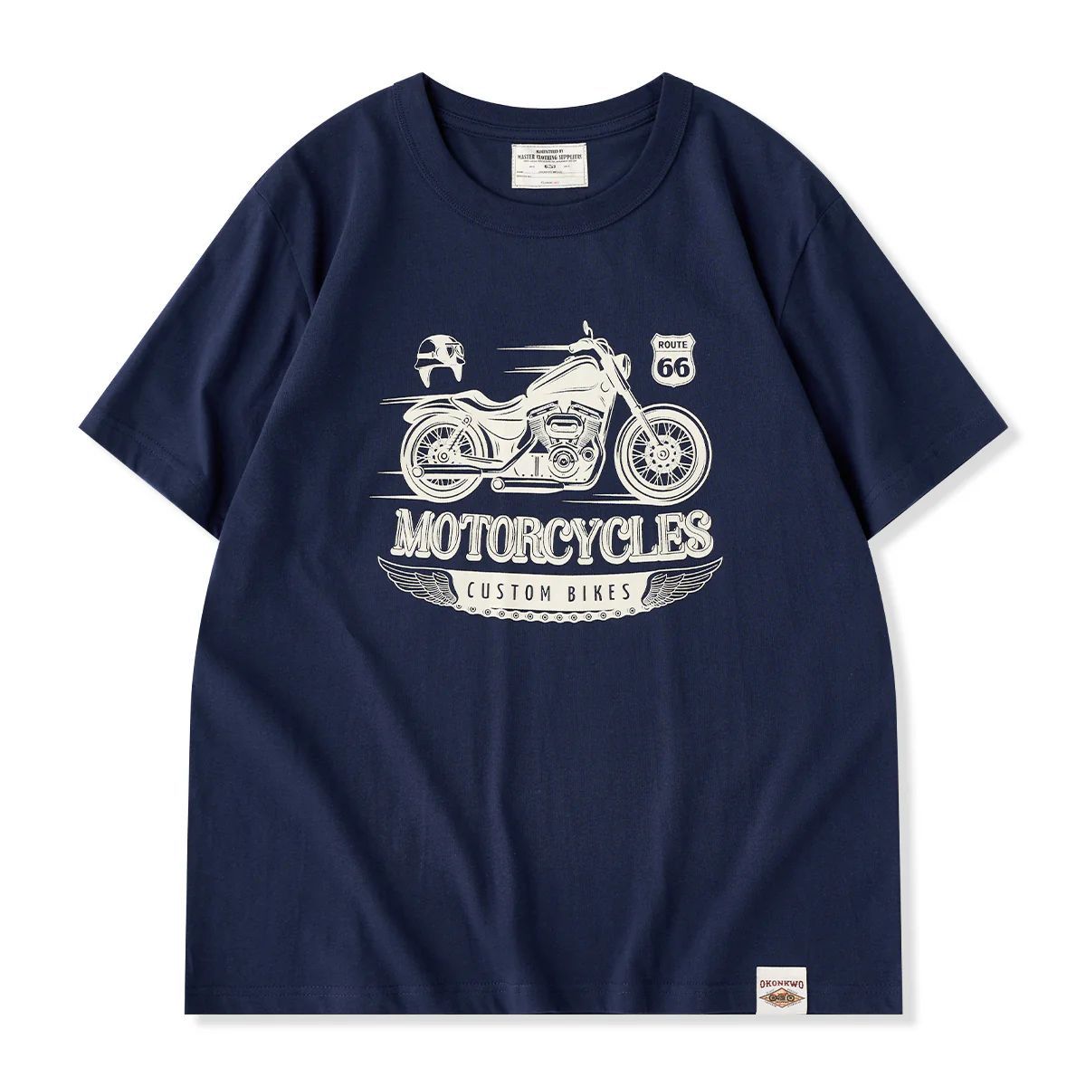 210gヘビーウェイト　バイカー定番抜染プリントコットンTee