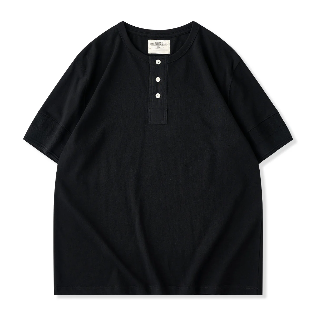 5色展開 前たてパッチ245gヘビーウェイトヘンリーTシャツ - Image 2