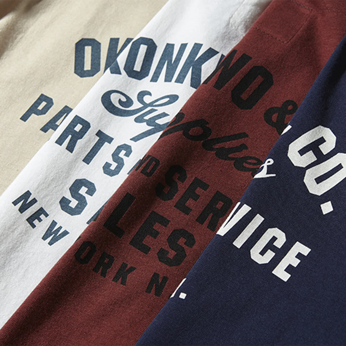 210gヘビーウェイト 手描き風バイクプリントリンガーTシャツ - Image 12