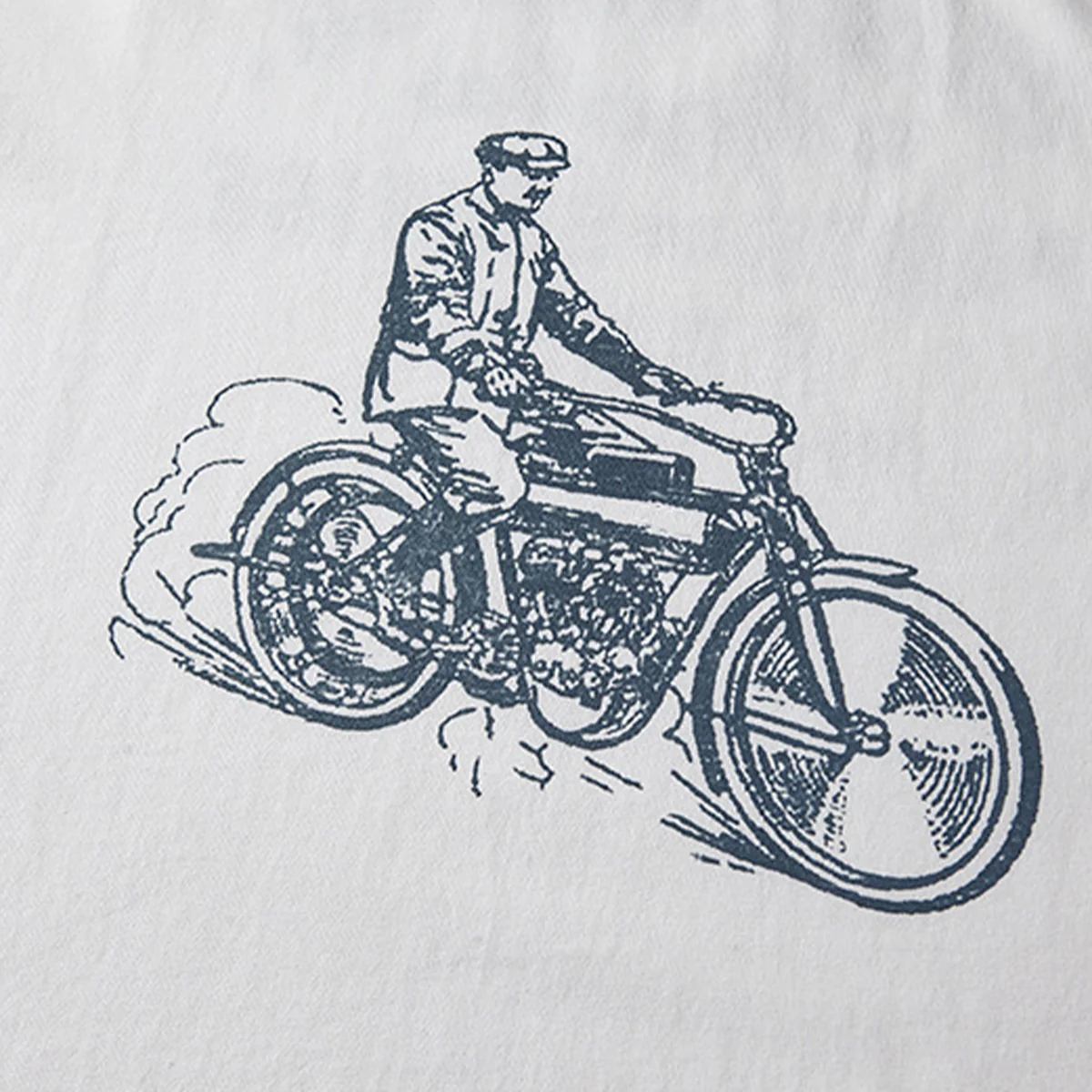 210gヘビーウェイト 手描き風バイクプリントリンガーTシャツ - Image 14