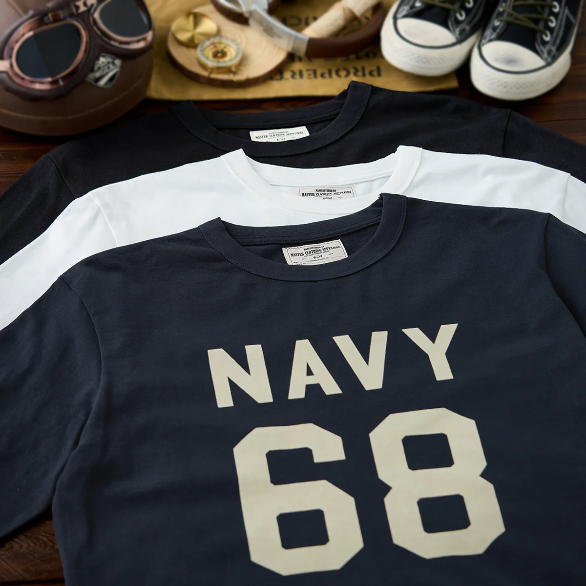 280ｇヘビーウェイト　「NAVY 68」プリントコットンロンＴ - Image 7