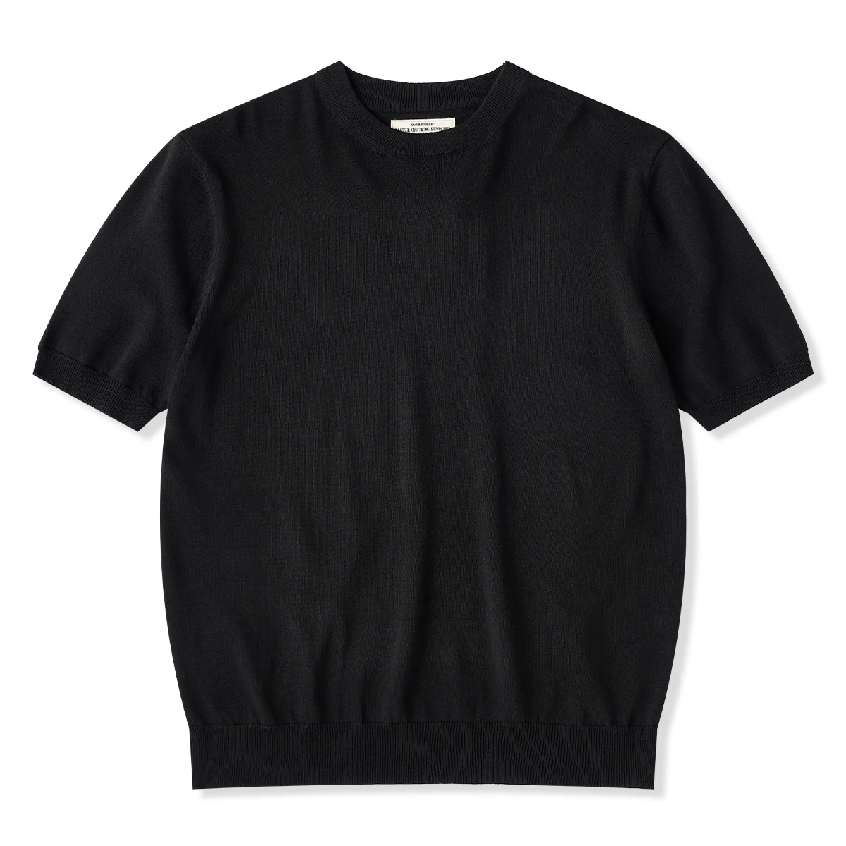 Clean Fit　四色展開　袖・襟・裾リブ入り極細畝ニットTee - Image 2