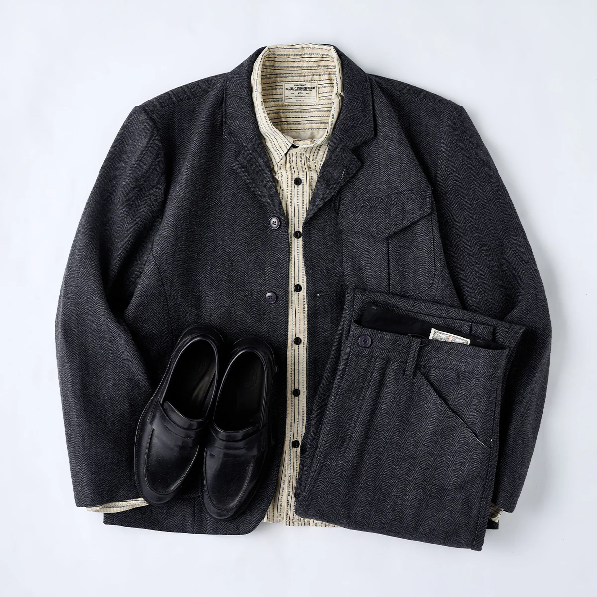 Business&Casual　ウール混ヘリンボーンツイルスラックス - Image 17