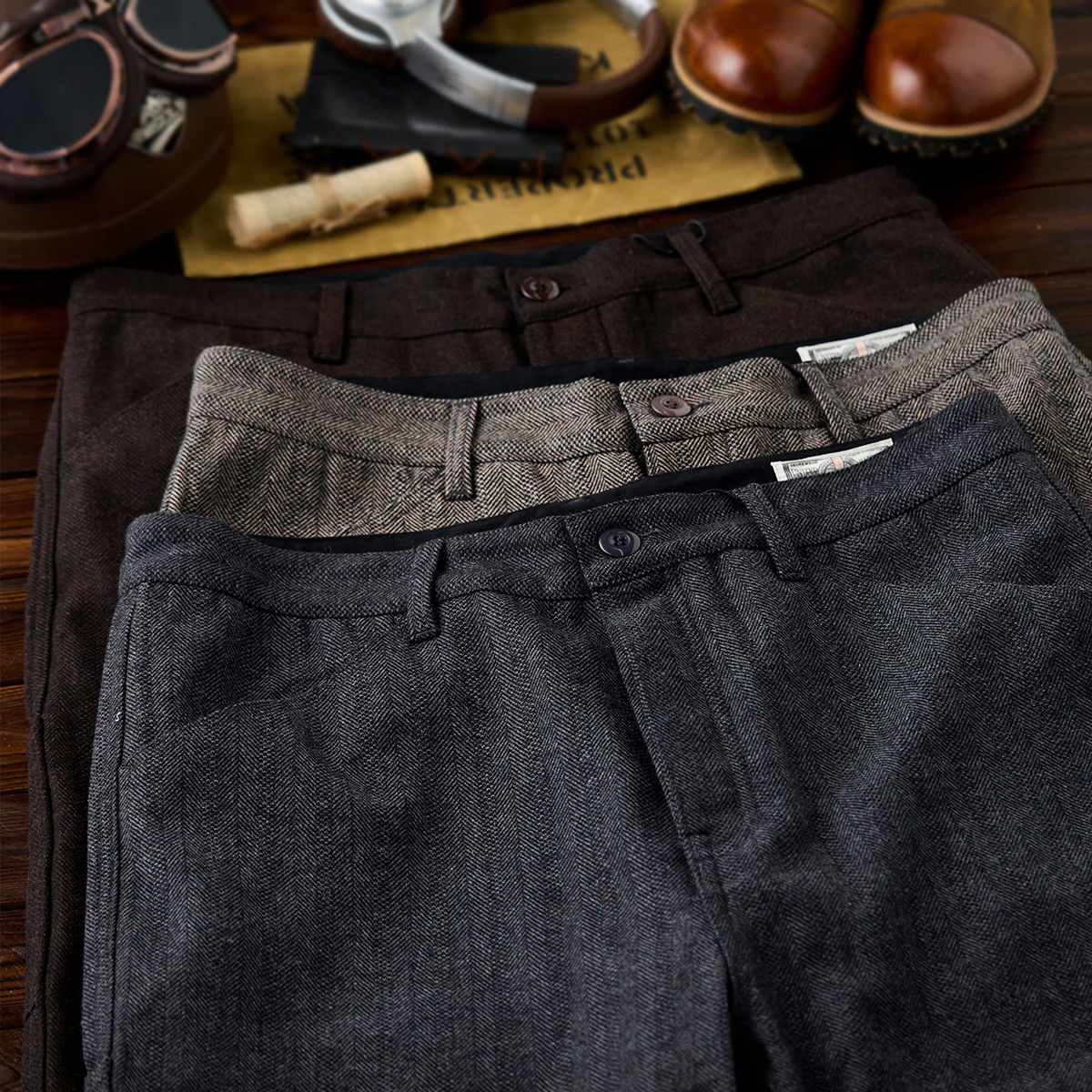 Business&Casual　ウール混ヘリンボーンツイルスラックス - Image 7