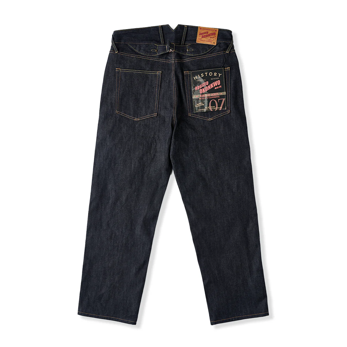14.75oz 2タイプ選べるシンチバック付きヘビーウェイトデニムパンツ - Image 3