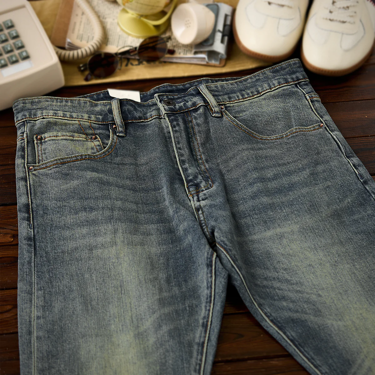 1970s ウィスカー加工 ユーズド感デニムパンツ - Image 4