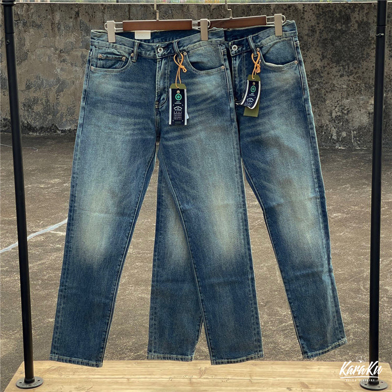 ディストレスト加工 タックストレッチデニムパンツ - Image 4