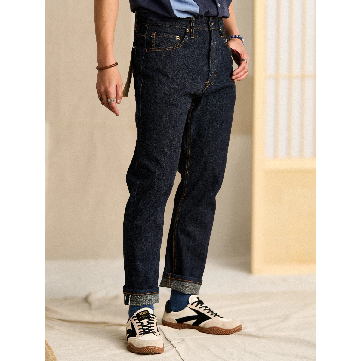 赤耳 コインポケット付きアメカジストレートデニムパンツ - Image 7