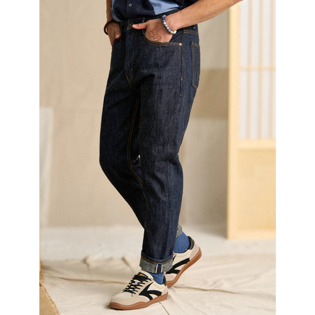 赤耳 コインポケット付きアメカジストレートデニムパンツ - Image 8