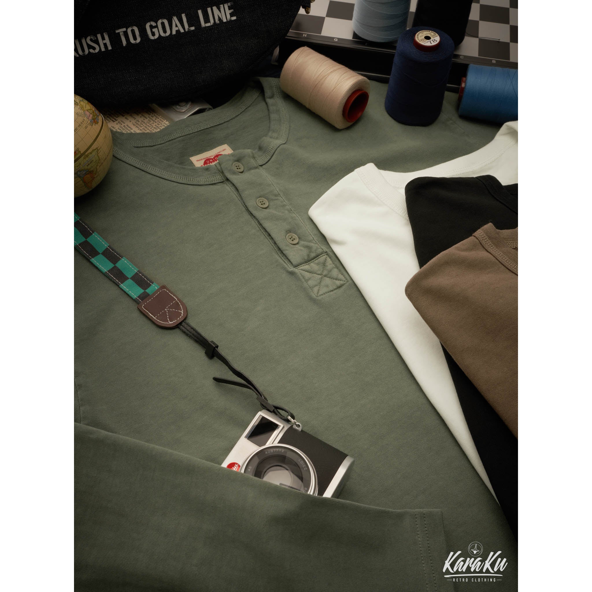 ウォッシュド加工 ヘビーウェイトヘンリーTシャツ - Image 10