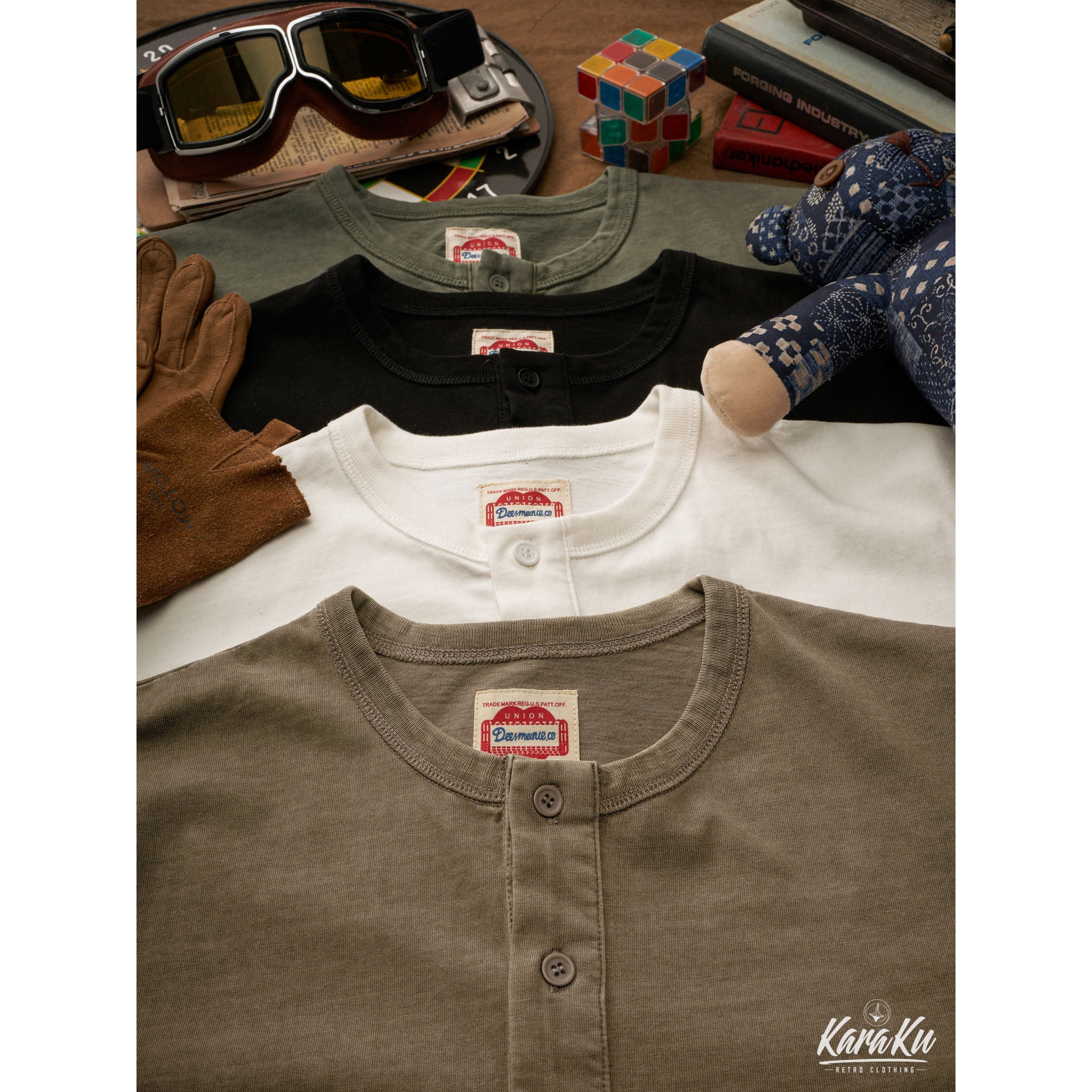 【大人気】ウォッシュド加工 ヘビーウェイト半袖ヘンリーTシャツ - Image 9
