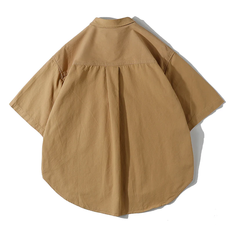 ワンポケット付きコットン半袖シャツ 全4色 - Image 6