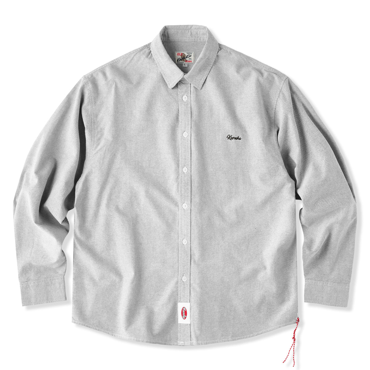 Cleanfit　赤ヒモ付き　刺繍入りオックスフォード長袖シャツ - Image 2