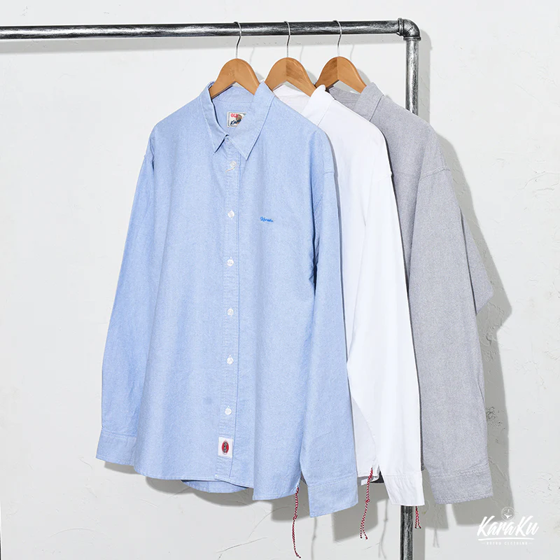 Cleanfit　赤ヒモ付き　刺繍入りオックスフォード長袖シャツ - Image 5