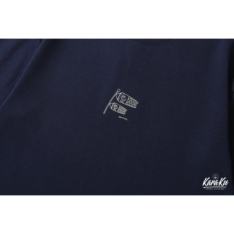 鯉のぼりプリント入り 四色展開クルーネック半袖tee - Image 10