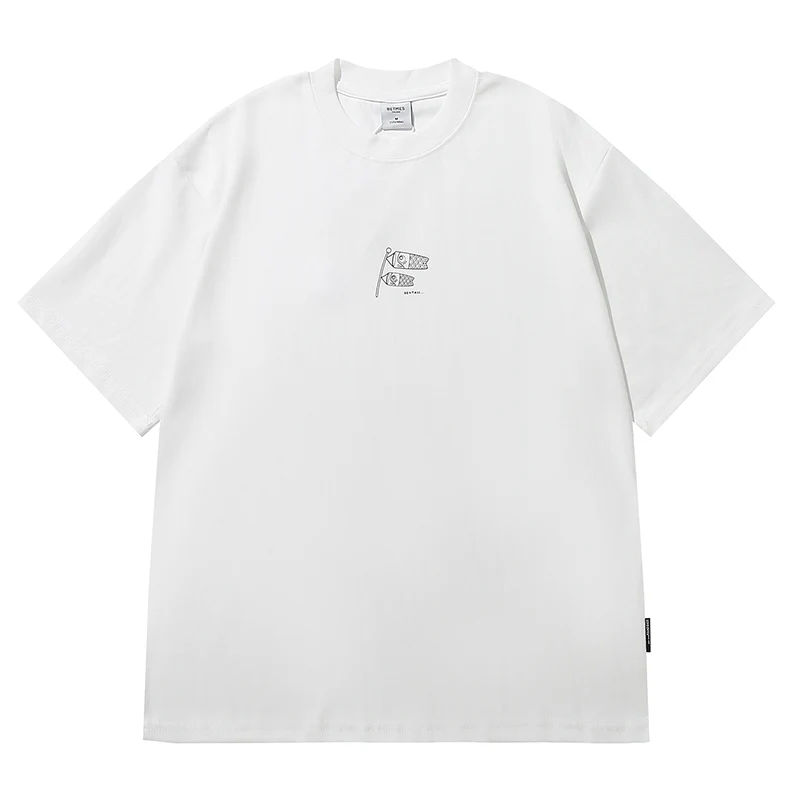 鯉のぼりプリント入り 四色展開クルーネック半袖tee - Image 3