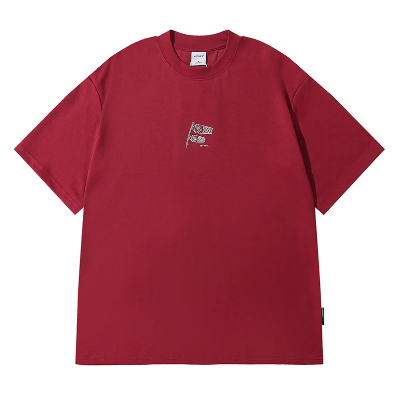 鯉のぼりプリント入り 四色展開クルーネック半袖tee - Image 4