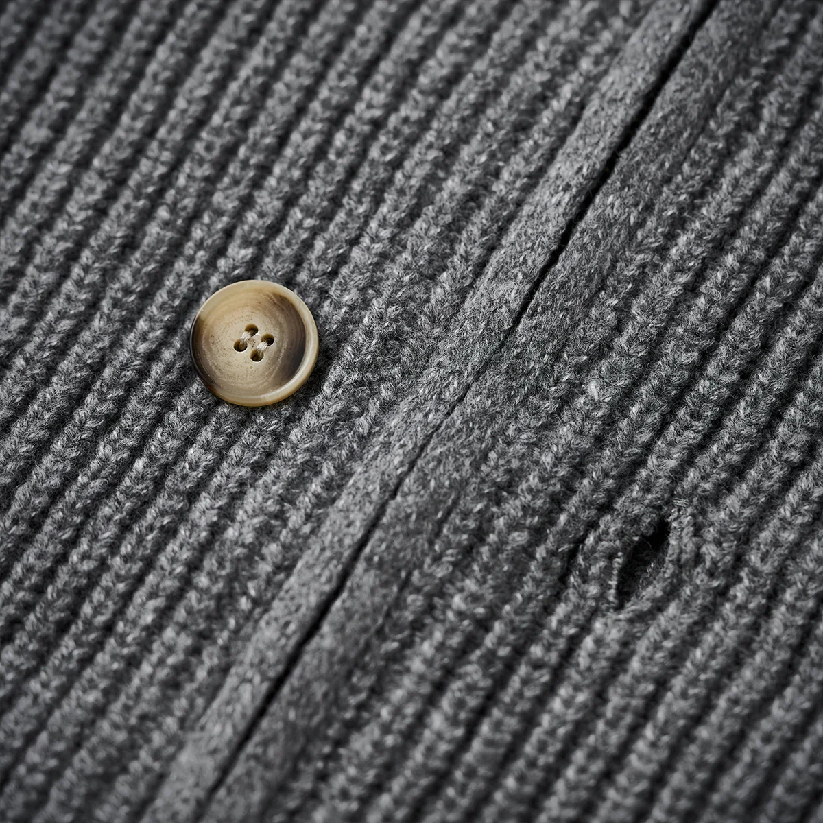 Button&Zipper 4色展開リブ編みニットカーディガン - Image 14