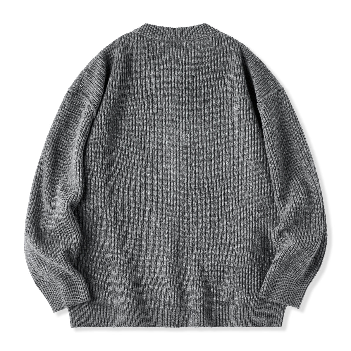 Button&Zipper 4色展開リブ編みニットカーディガン - Image 5
