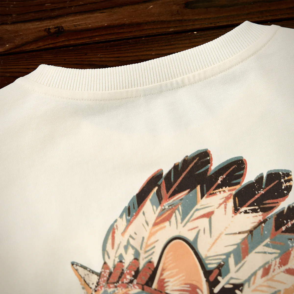 「インディアン酋長猫」プリント＆karaku刺繍入りコットンロンT - Image 8