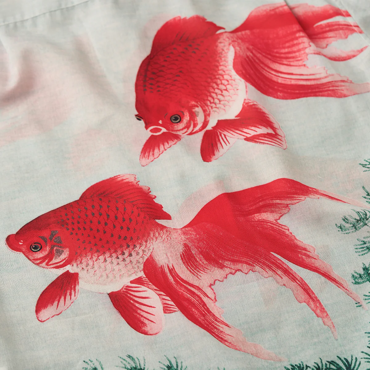 「夏水金魚図」浮世絵風プリント入りキューバカラーシャツ - Image 10