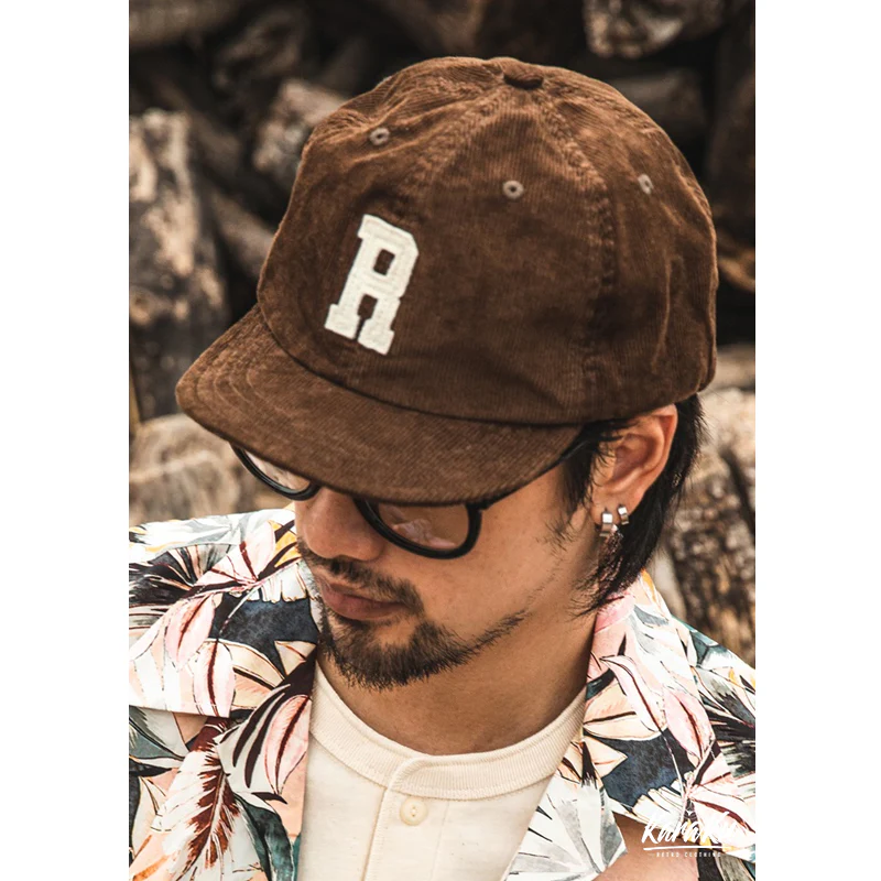 コーデュロイ 「R」ロゴベースボールキャップ - Image 6